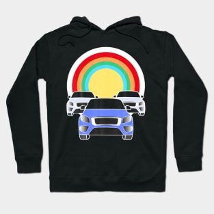 3 Cars Race Automobile Roadrip Ravel Car Drive Graphic Hoodie